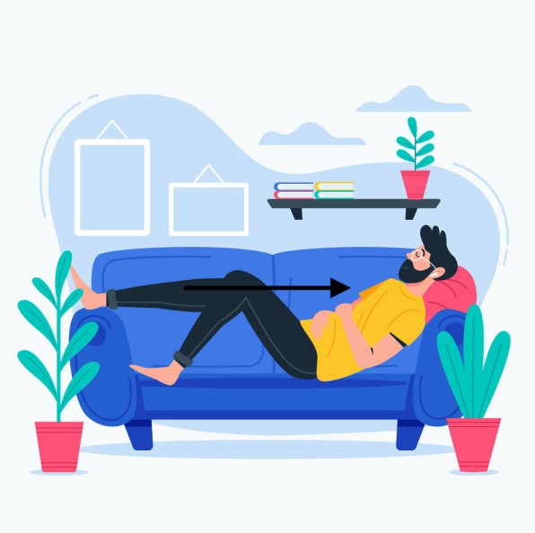 Person relaxing at home Free Vector